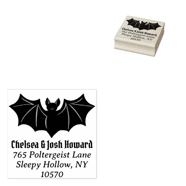 Happy Halloween Bat Rücksendeadresse Gummistempel (Stempel)