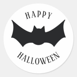 Happy Halloween. Bat. Schwarz-Weiß-Spooky Runder Aufkleber