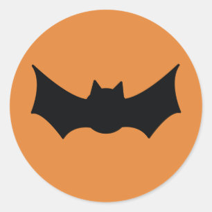 Happy Halloween. Bat. Trick oder geil. Orange Runder Aufkleber