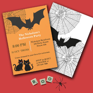 Happy Halloween Batty Cats Party Einladung