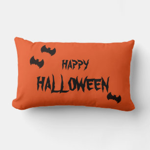 Happy Halloween Beängstigend Bat Orange Throw Lendenkissen