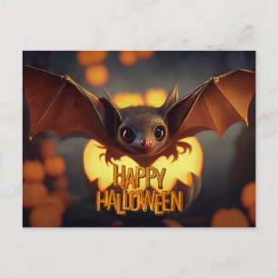 Happy Halloween Beängstigend Bat Postkarte