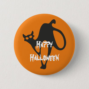 Happy Halloween Beängstigend Cat Button