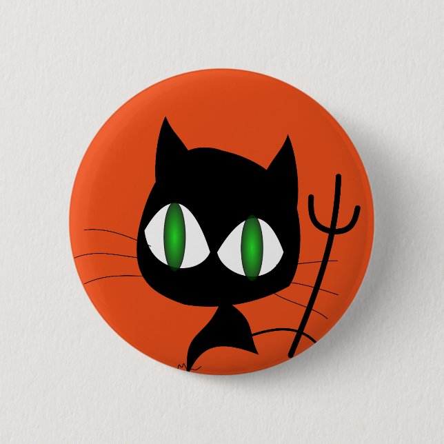 Happy Halloween Beängstigend Cat Button (Vorderseite)