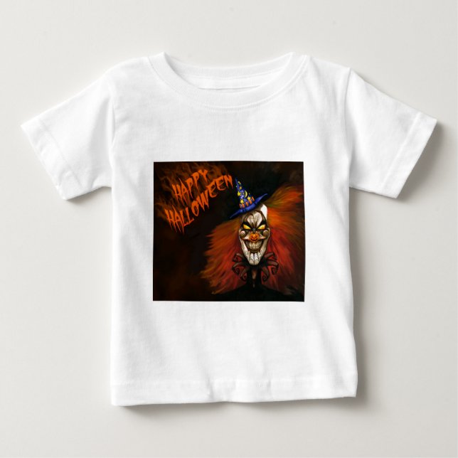 Happy Halloween Beängstigend Clown Baby T-shirt (Vorderseite)