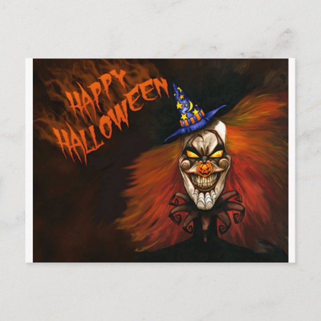 Happy Halloween Beängstigend Clown Postkarte (Vorderseite)