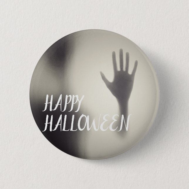 Happy Halloween Beängstigend Hand Abzeichen Button (Vorderseite)