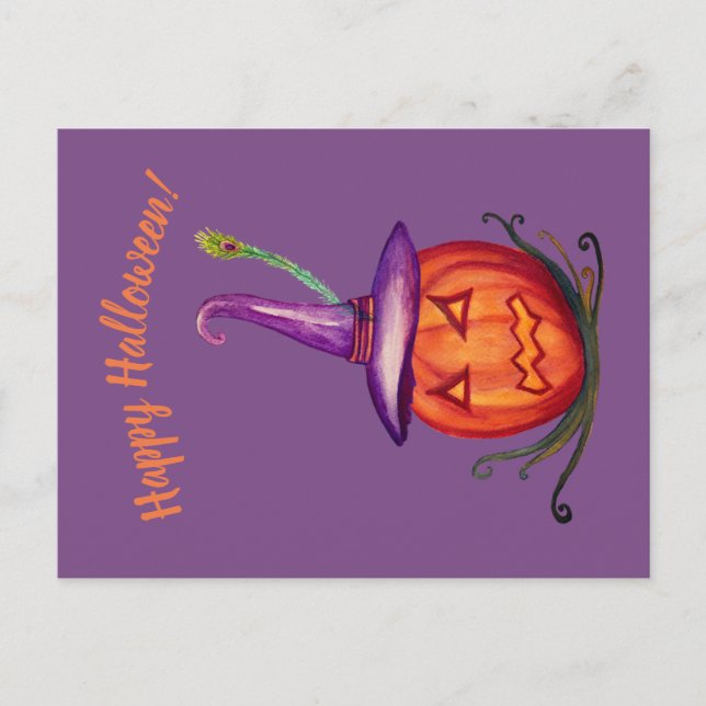 Happy Halloween Beängstigend Lantern Postcard Postkarte (Vorderseite)