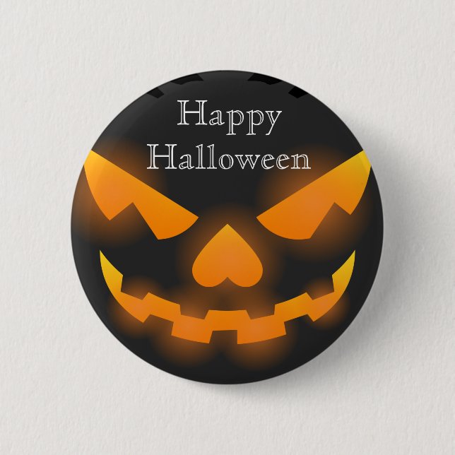Happy Halloween Beängstigend Pumpkin Button (Vorderseite)