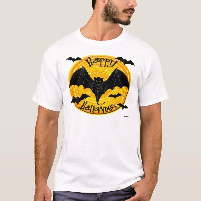 Happy Halloween Beängstigende Fledermäuse T-Shirt (Vorderseite)