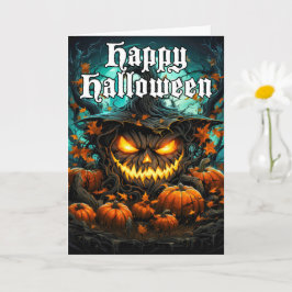 Happy Halloween Beängstigende Kürbiskunst Karte