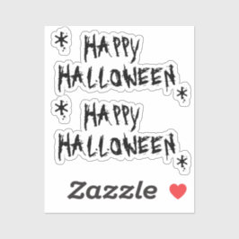 Happy Halloween beängstigende Typografie in Schwar Aufkleber