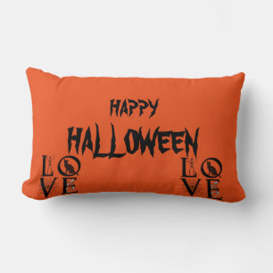 Happy Halloween Beängstigender Katzenschädel Orang Lendenkissen