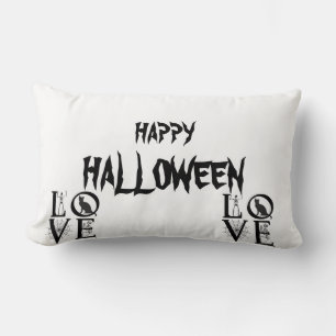 Happy Halloween Beängstigender Katzenschädel Orang Lendenkissen