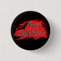 Happy Halloween beängstigendes Button, blutiges Zu
