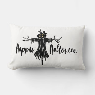 Happy Halloween   Beängstigendes Gold und schwarze Lendenkissen