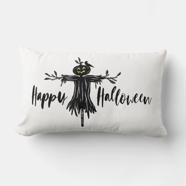 Happy Halloween | Beängstigendes Gold und schwarze Lendenkissen (Vorderseite)