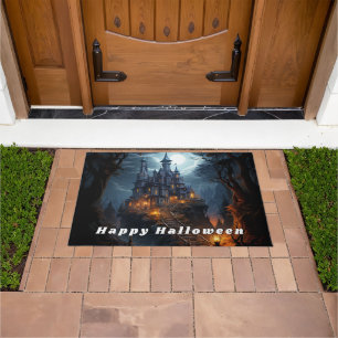 Happy Halloween Beängstigendes Spuk Schloss Fußmatte
