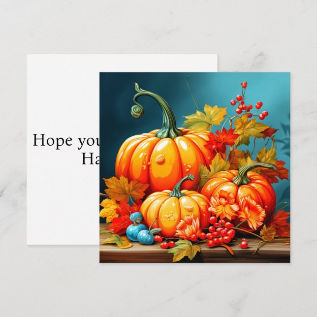 Happy Halloween | Begrüßungssaison Herbst Karte (Vorne/Hinten)