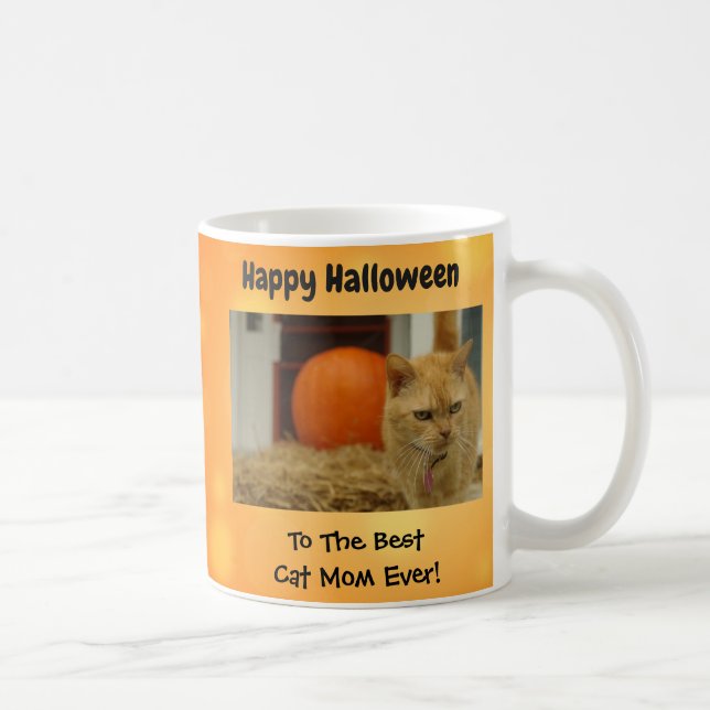 Happy Halloween Best Cat Mama Ever Pet Foto Kaffeetasse (Rechts)