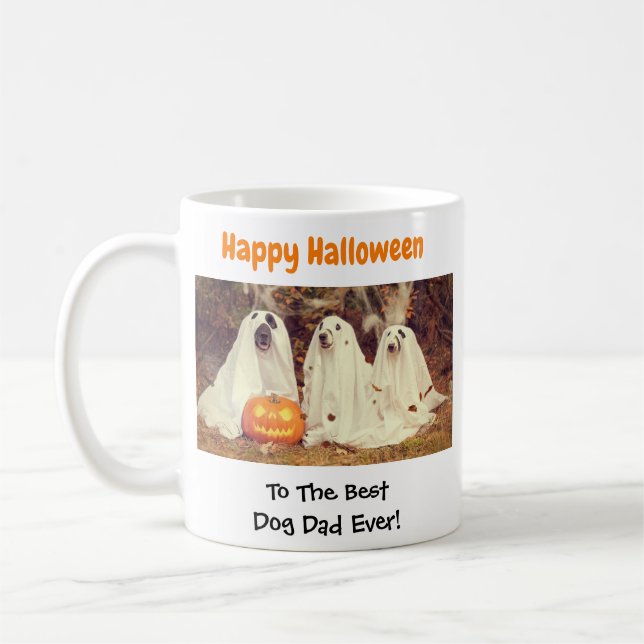 Happy Halloween Bester Hund Vater je Begleiter Fot Kaffeetasse (Links)