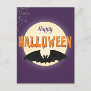 Happy Halloween Black Bat Postkarte
