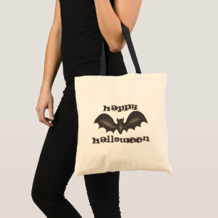 Happy Halloween Black Bat Tote Bag Tragetasche