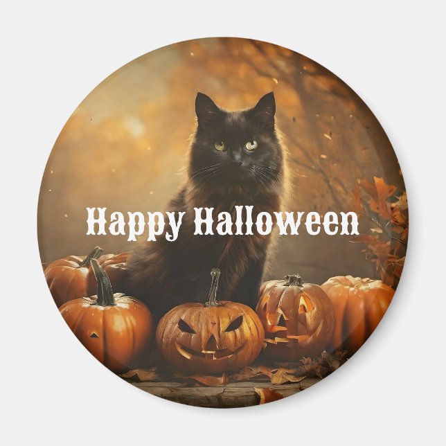 Happy Halloween Black Cat Collection Magnet (Vorne)
