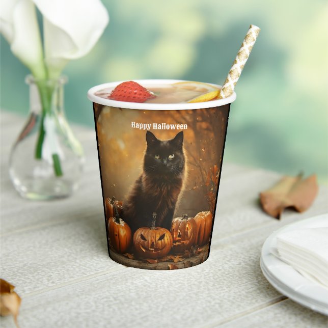 Happy Halloween Black Cat Collection Pappbecher (In Situ)