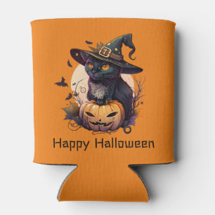 Happy Halloween Black Cat Jack-o-Lantern Orange Dosenkühler