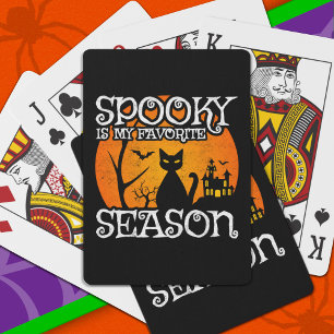 Happy Halloween Black Cat Spooky Saison Funny Hall Spielkarten