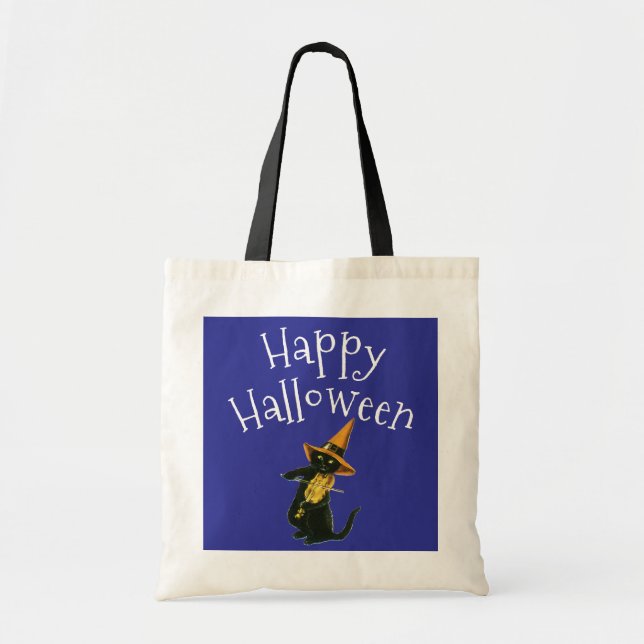 Happy Halloween, Black Cat Tragetasche (Vorne)