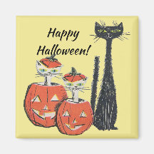 Happy Halloween Black Cats Pumpkins
