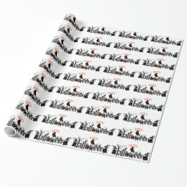 Happy Halloween Black Concept Typografy Design Geschenkpapier