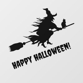Happy halloween Black Hexe Fensteraufkleber