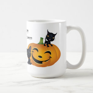Happy Halloween Black Kitty Tasse