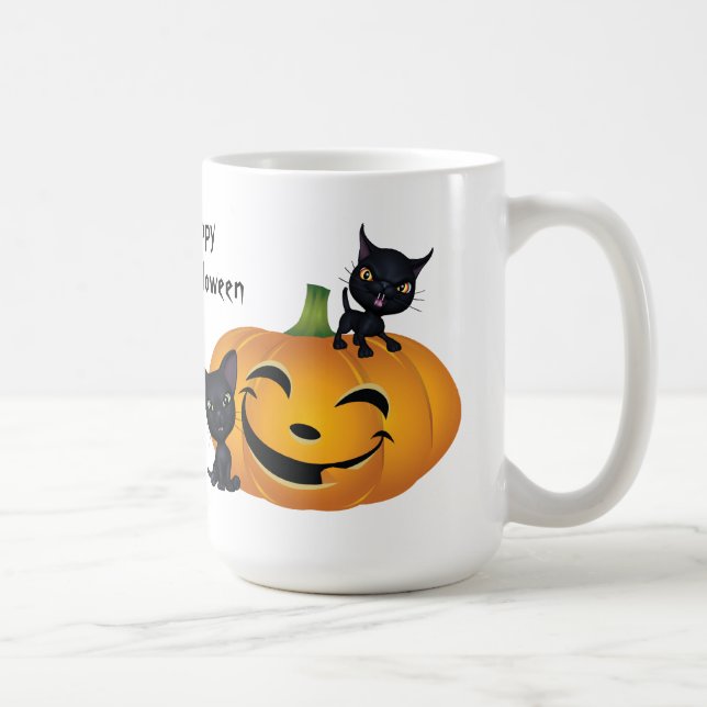 Happy Halloween Black Kitty Tasse (Rechts)