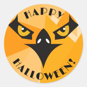 Happy Halloween Black Orange Runder Aufkleber