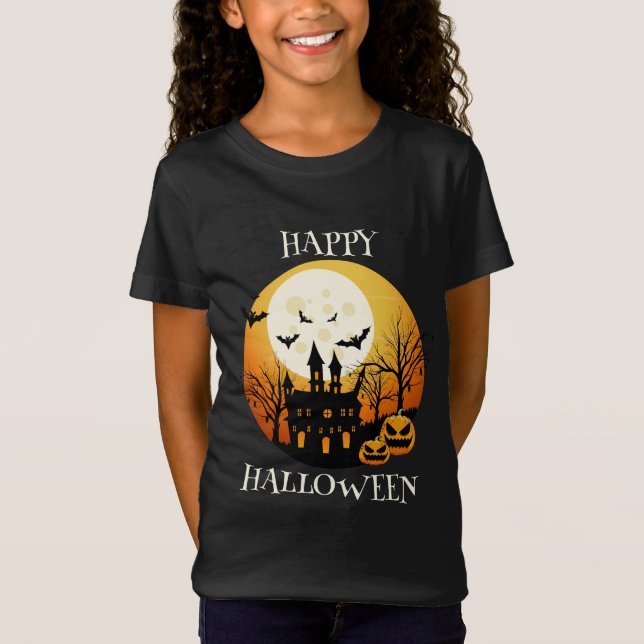 Happy Halloween Black Orange T-Shirt (Vorderseite)