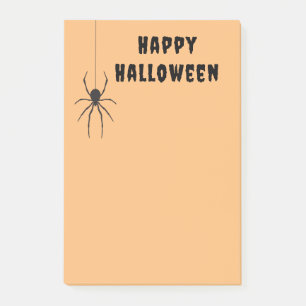 Happy Halloween Black Spider Orange Post-It Notes