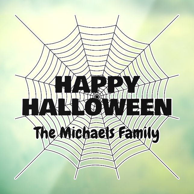 Happy Halloween Black Spinnenname Fensteraufkleber (Blatt 3)