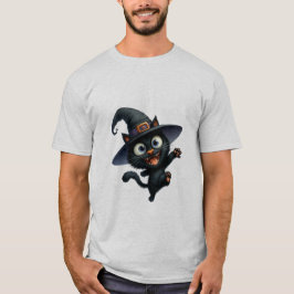Happy Halloween Black Witch Cat Wave  ✨🐾🎃 T-Shirt