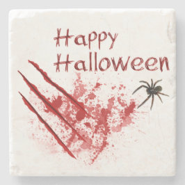 Happy Halloween Bloody Scratches Steinuntersetzer