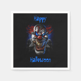 Happy Halloween Blue Eyes Evil Clown Serviette