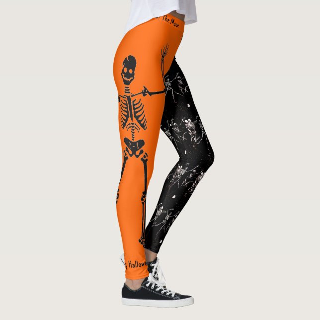 Happy Halloween Bone Dancing Skeletons Leggings (Droite)