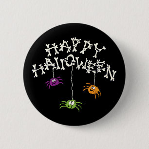 Happy Halloween Bones Button