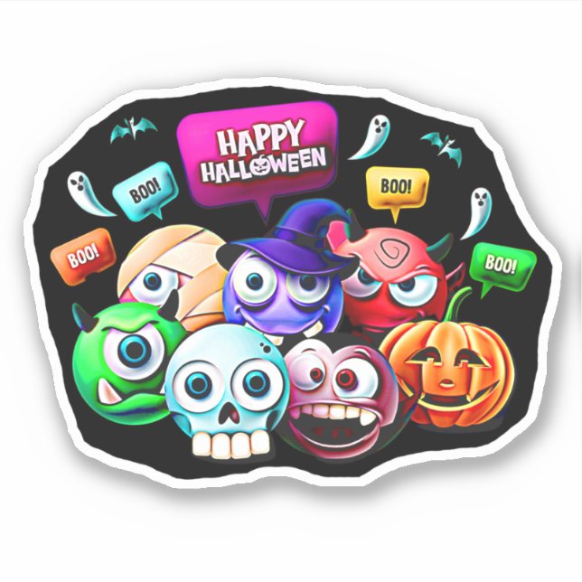Happy Halloween Boo, 3D Characters Set Aufkleber (Vorderseite)