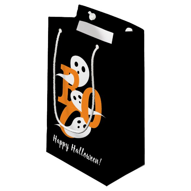 Happy Halloween Boo Ghosts Black Kleine Geschenktüte (Vorderseite Schrägansicht)