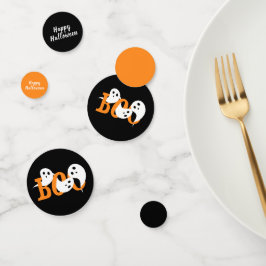Happy Halloween Boo Ghosts Black Konfetti