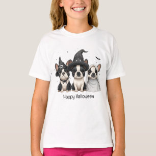 Happy Halloween Boston Terrier Dogs T-Shirt